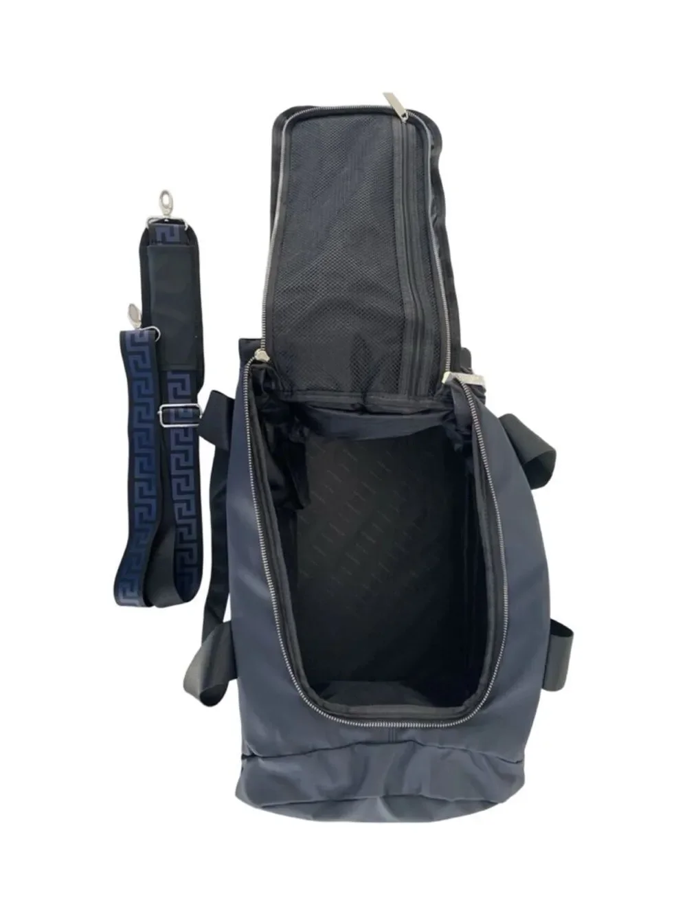 Versace Duffle dark blue Backpack faux gym Weekender travel Bag Par-fume